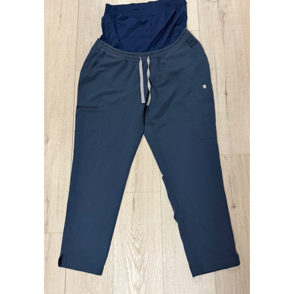 FIGS Yola Maternity Scrub Pants Large Navy Blue Technical Collection W22SW2033